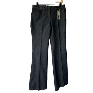 Vintage Y2K Express Design Studio Editor Flare Pants Womens 8 Long Blue Low Rise